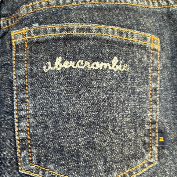 Abercrombie & Fitch Dark Blue Flare Jeans with Stars at hem - Picture 9 of 9